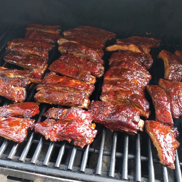 Glazed ribs on the grill